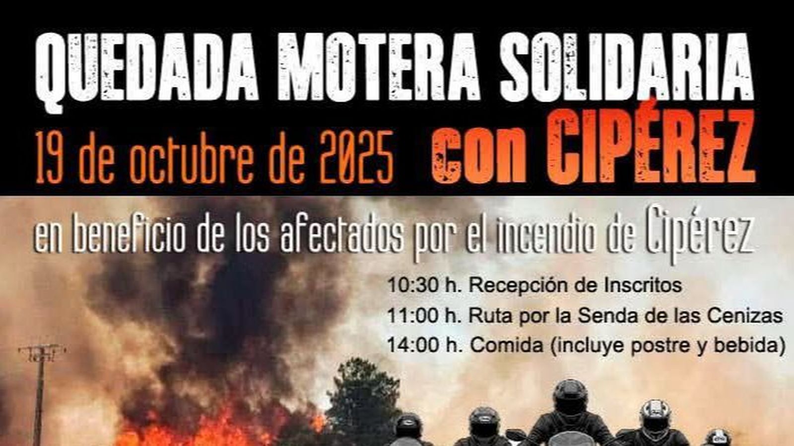 Quedada motera solidaria con Cipérez