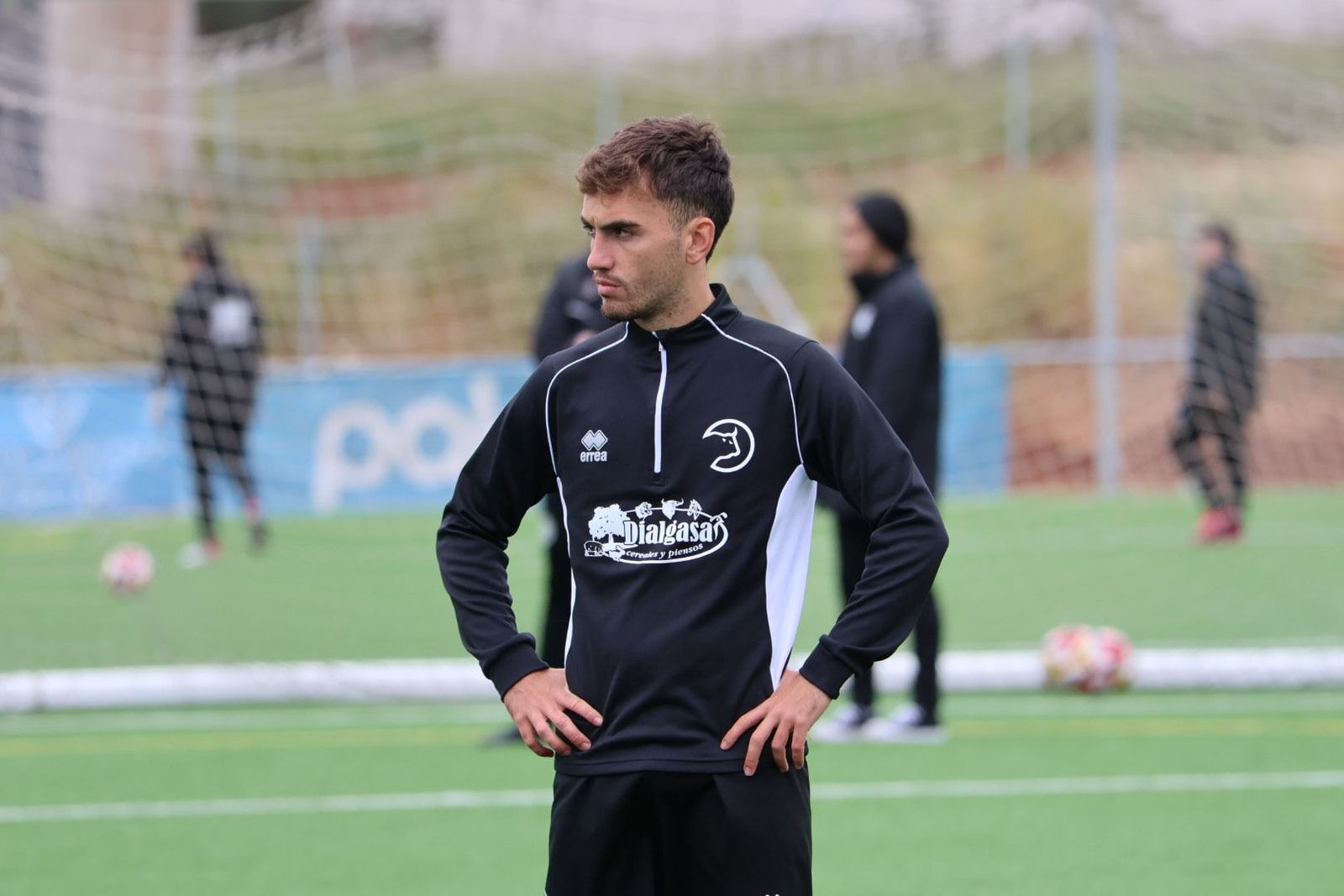 Hugo Parra, en un entrenamiento con el primer equipo de Unionistas | FOTO ANDREA MATEOS