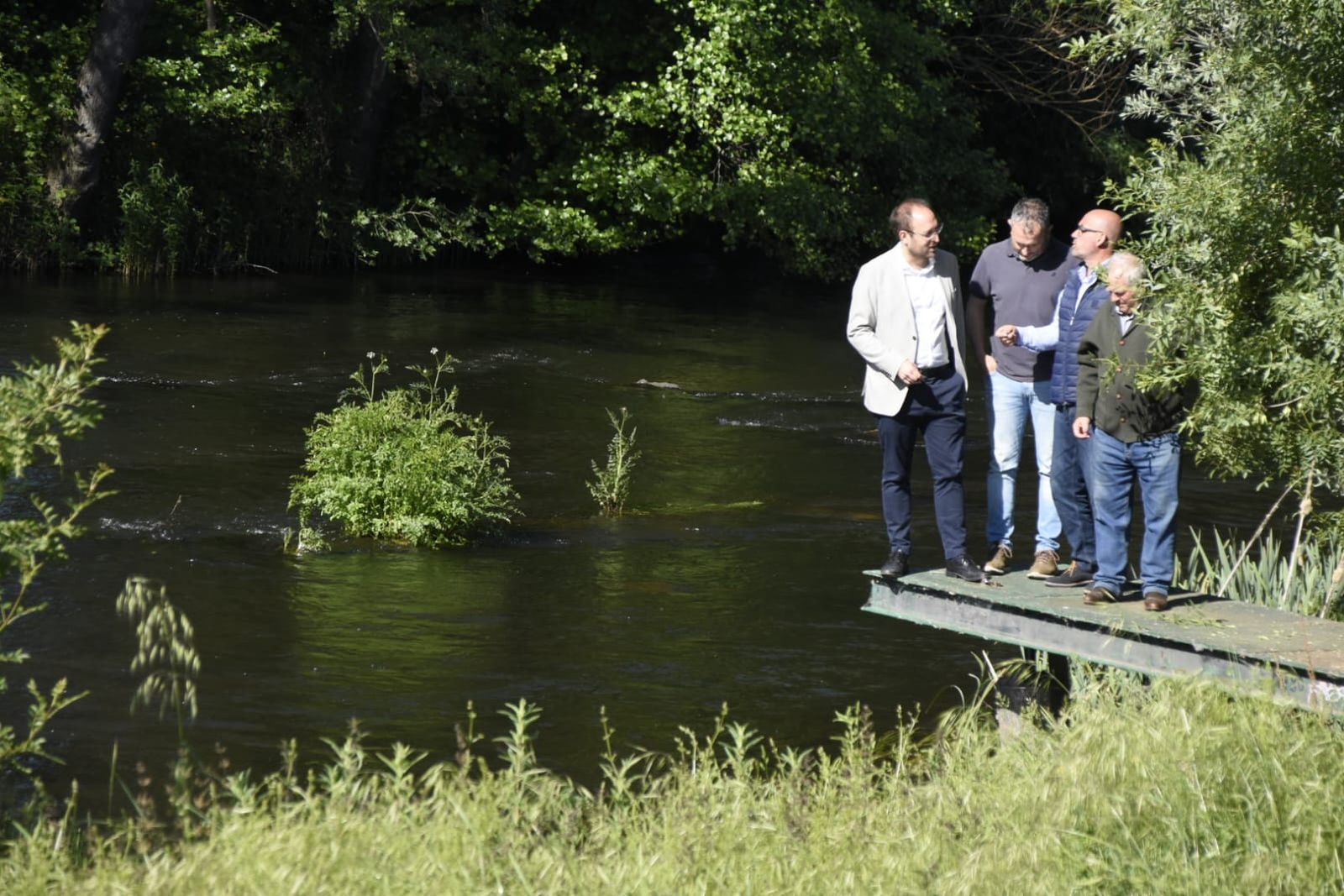 Marcos Iglesias, y los concejales delegados Ramón Sastre (Obras e Instalaciones), José Manuel Jerez (Río y Alamedas) y Rubén Benito (Medio Ambiente)