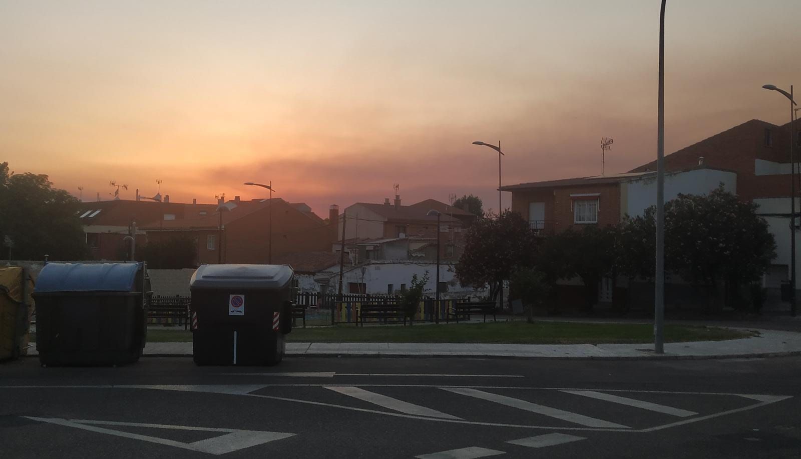 El cielo de Zamora cubierto de humo