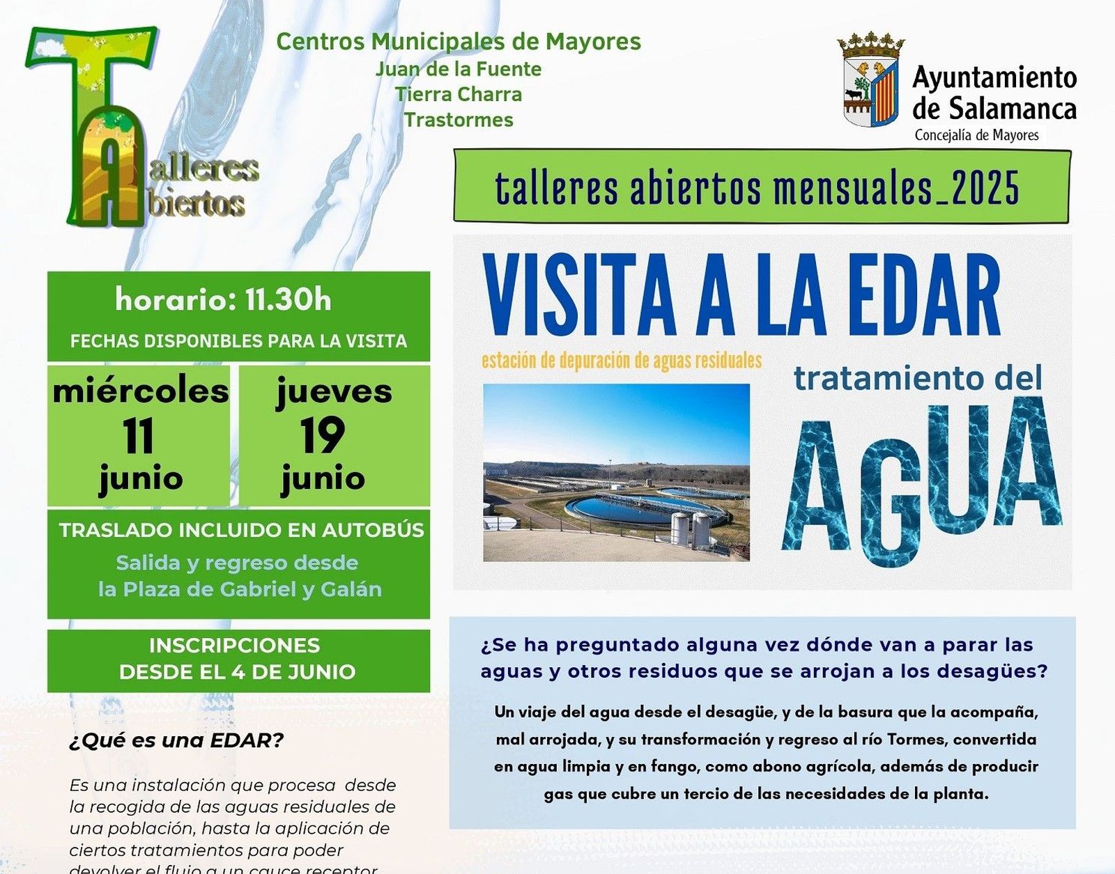 Cartel visita a la EDAR