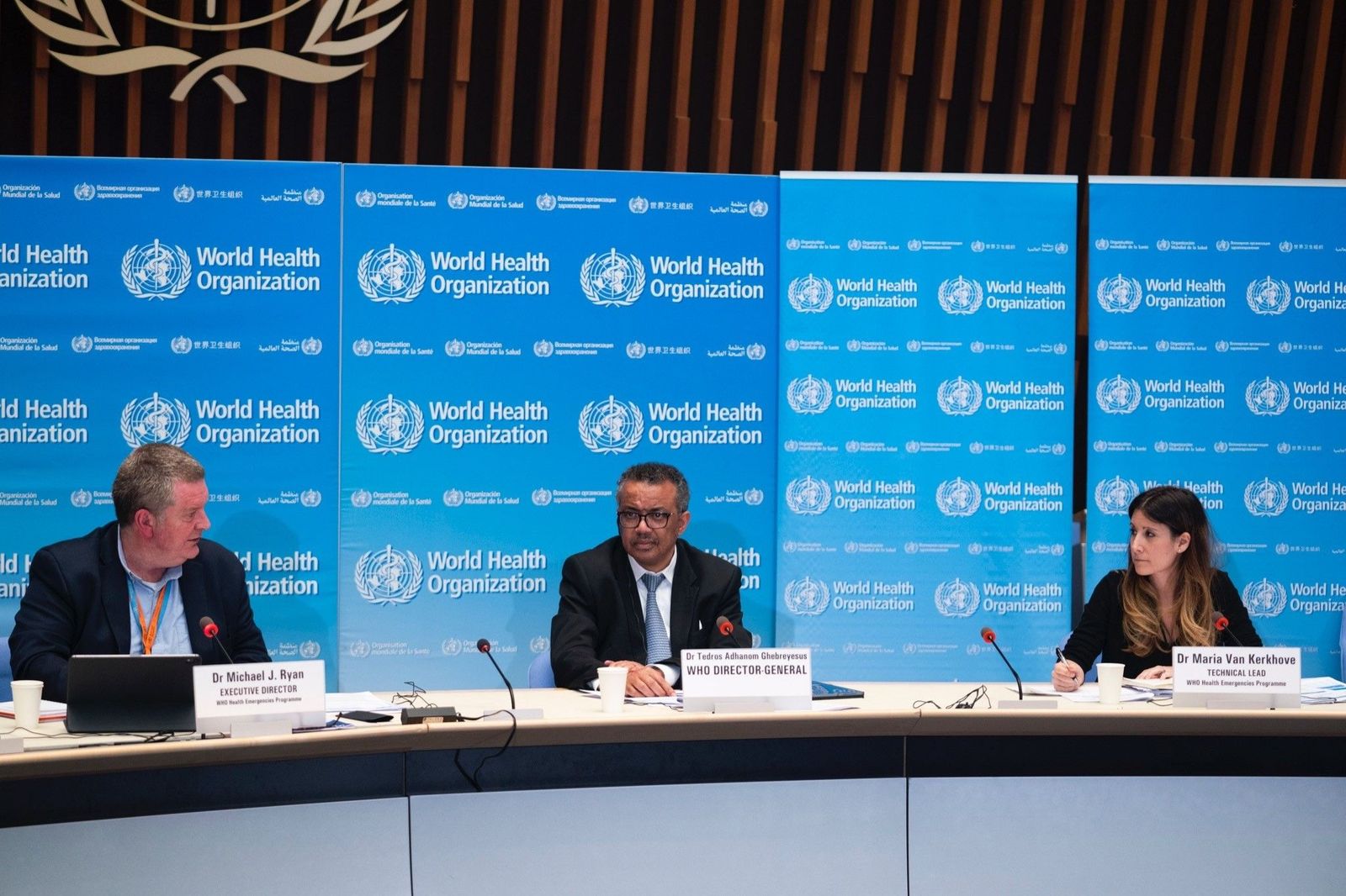 El director general de la Organización Mundial de la Salud, Tedros Adhanom Ghebreyesus, comparece en rueda de prensa para informar sobre la evolución de la pandemia de coronavirus. 18 de marzo de 20