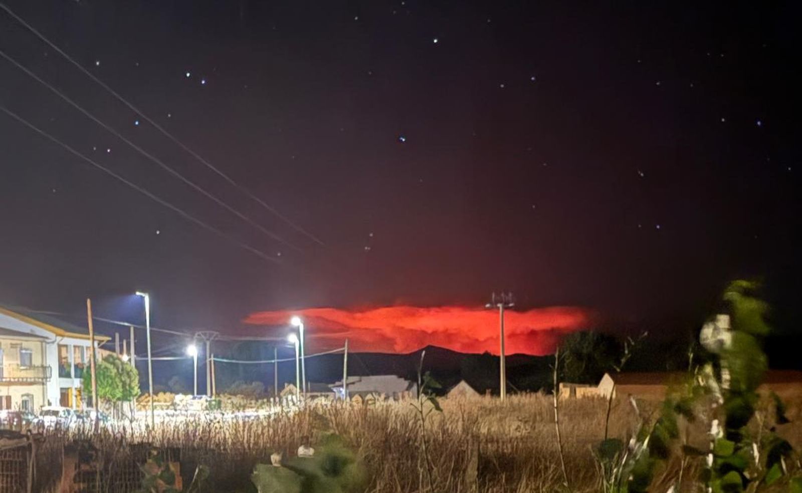 Incendio de Caminomorisco visto desde San Muñoz