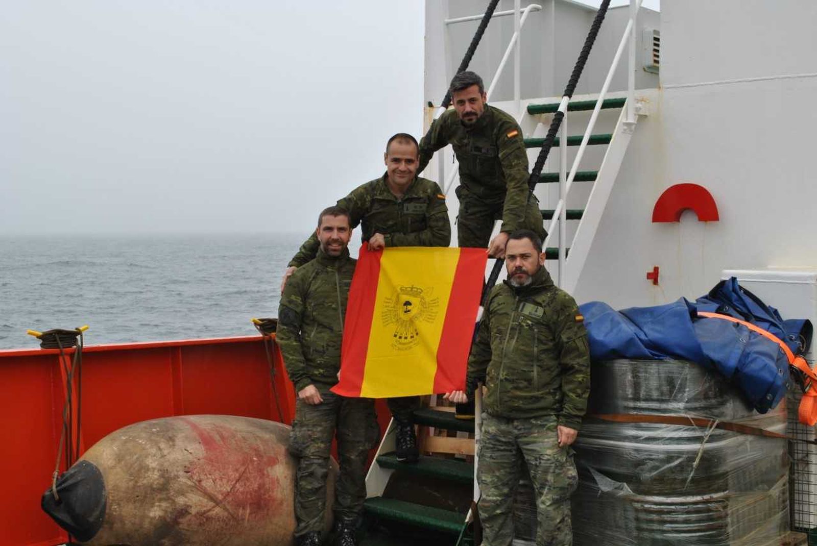 El teniente Javier Morales Alonso, los sargentos Jonatan Pampillon Méndez y Jesús García Gelado y el soldado Raúl Solorzano Costales.