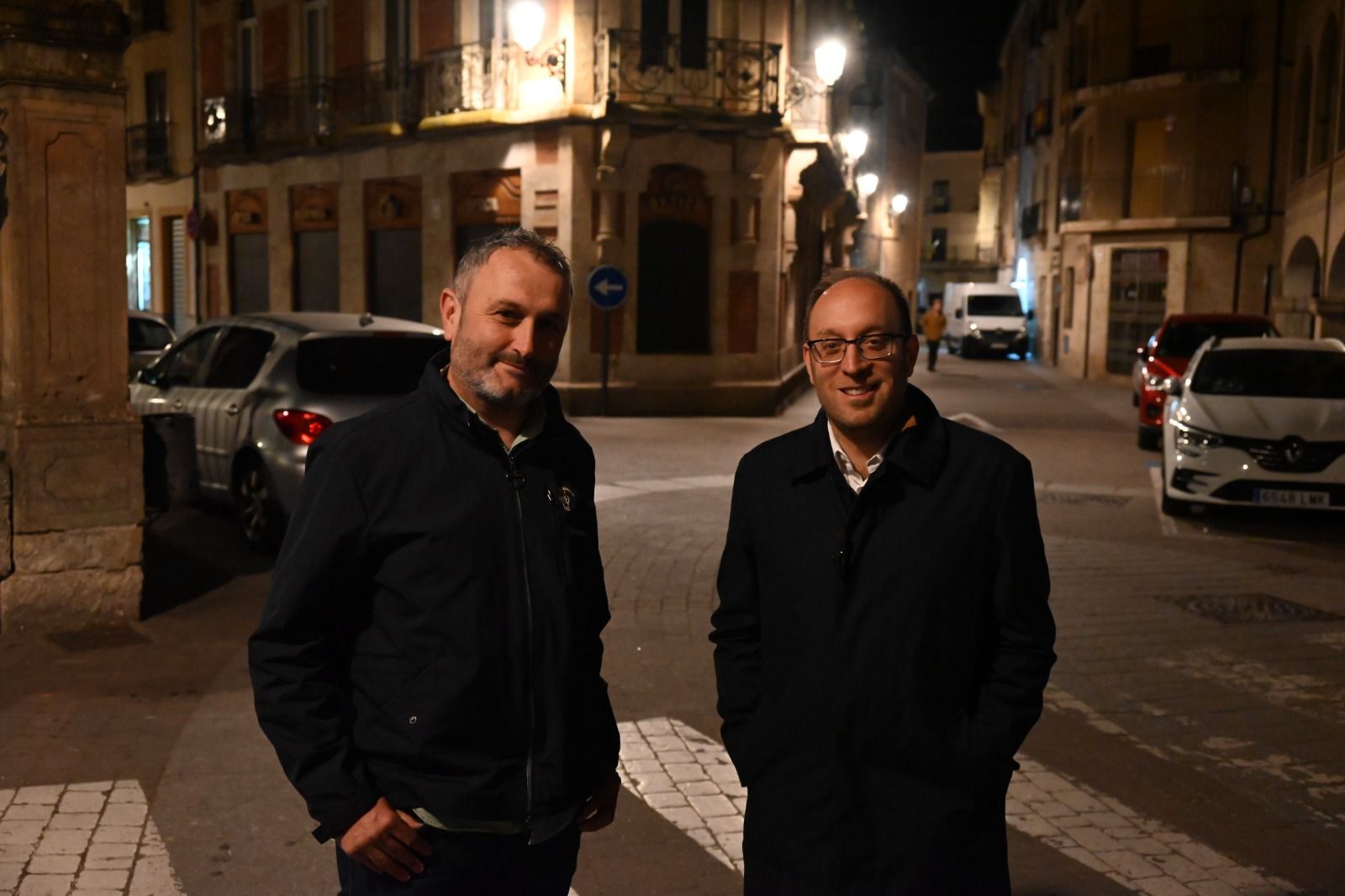 Marcos Iglesias y el delegado de Alumbrado Público, Rubén Benito