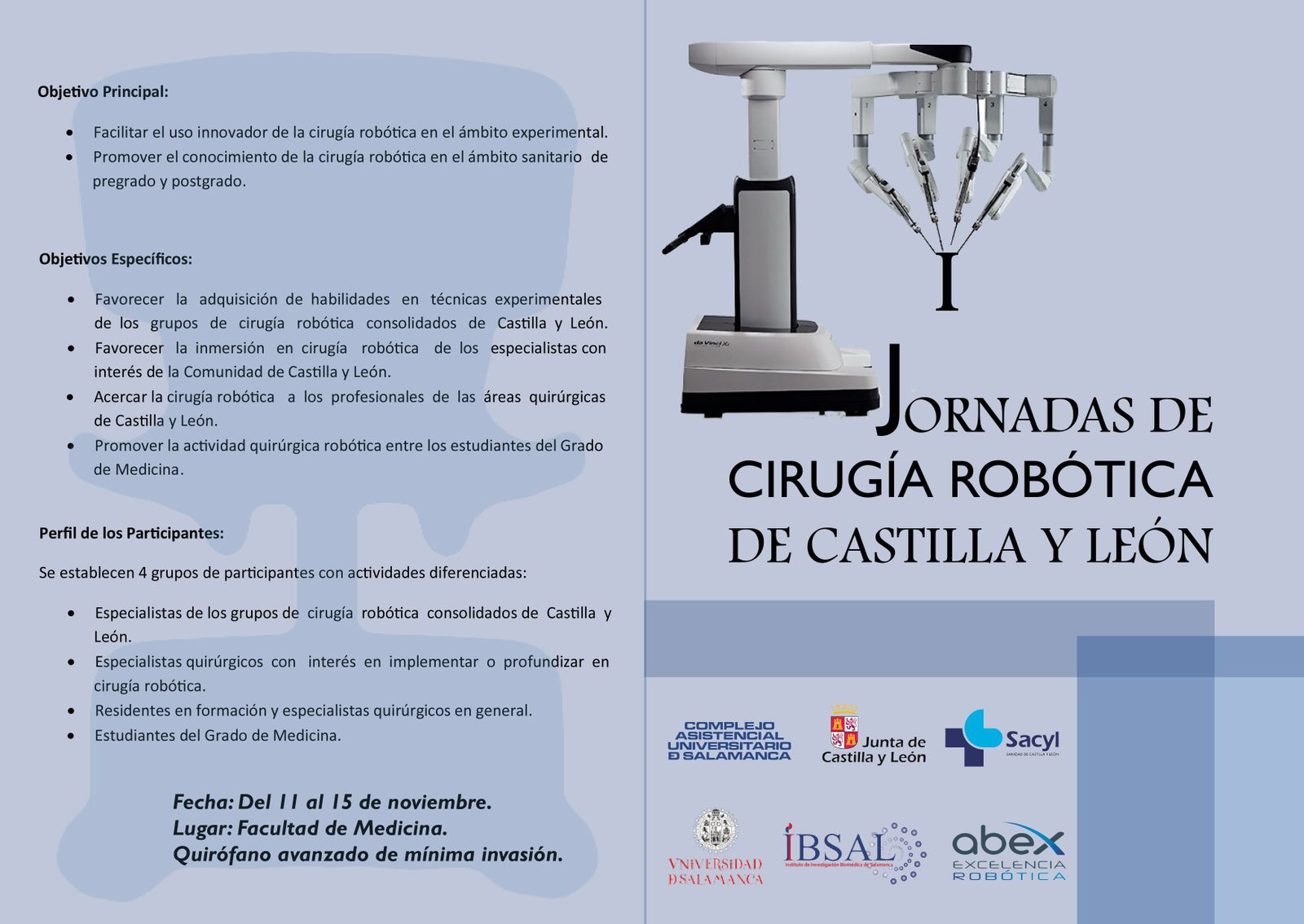 Programa I Jornadas de Cirugu00eda Robu00f3tica de CyL 1