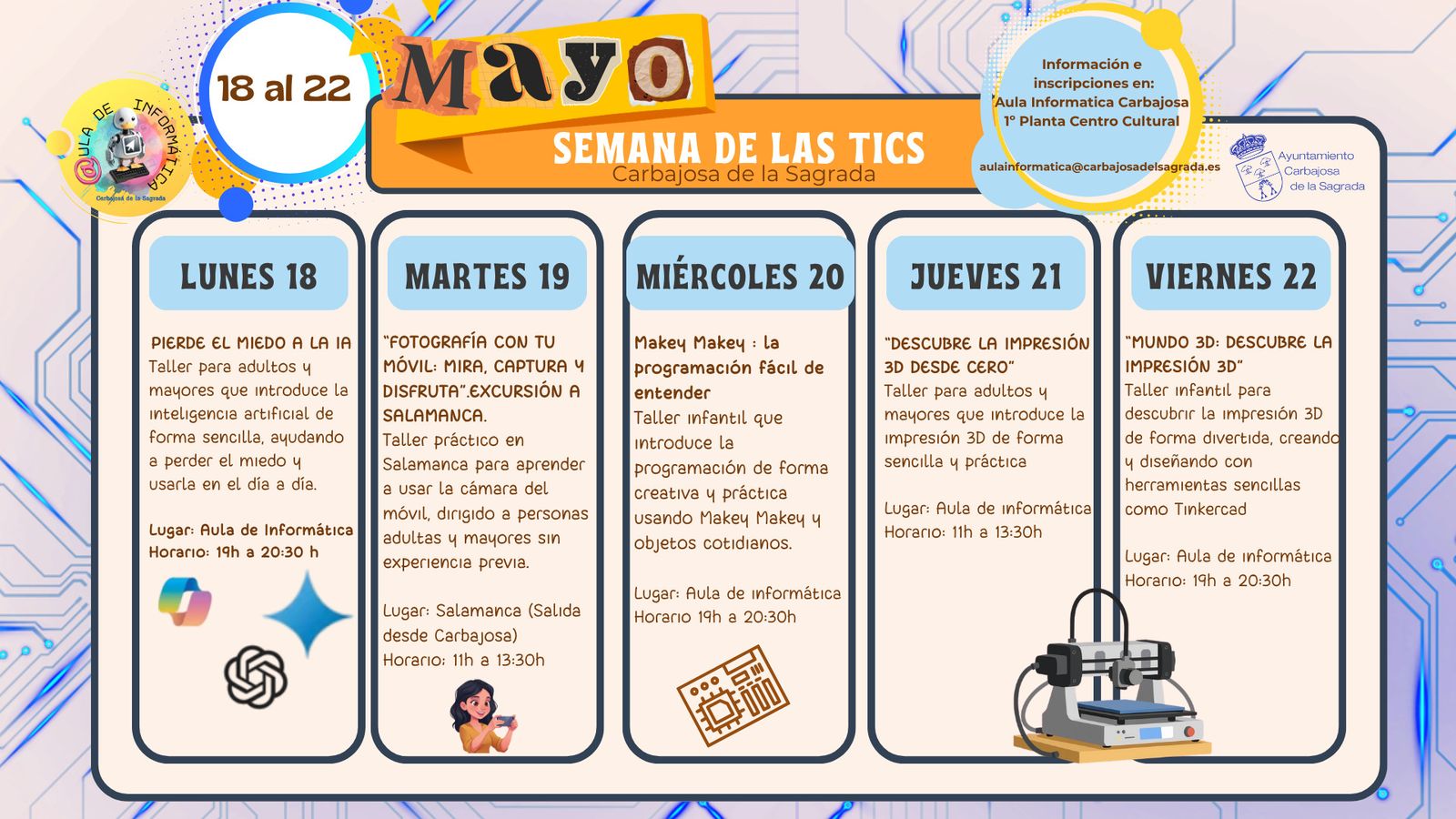 Carbajosa de la Sagrada celebrará del 18 al 22 de mayo la ‘Semana de las TICs’