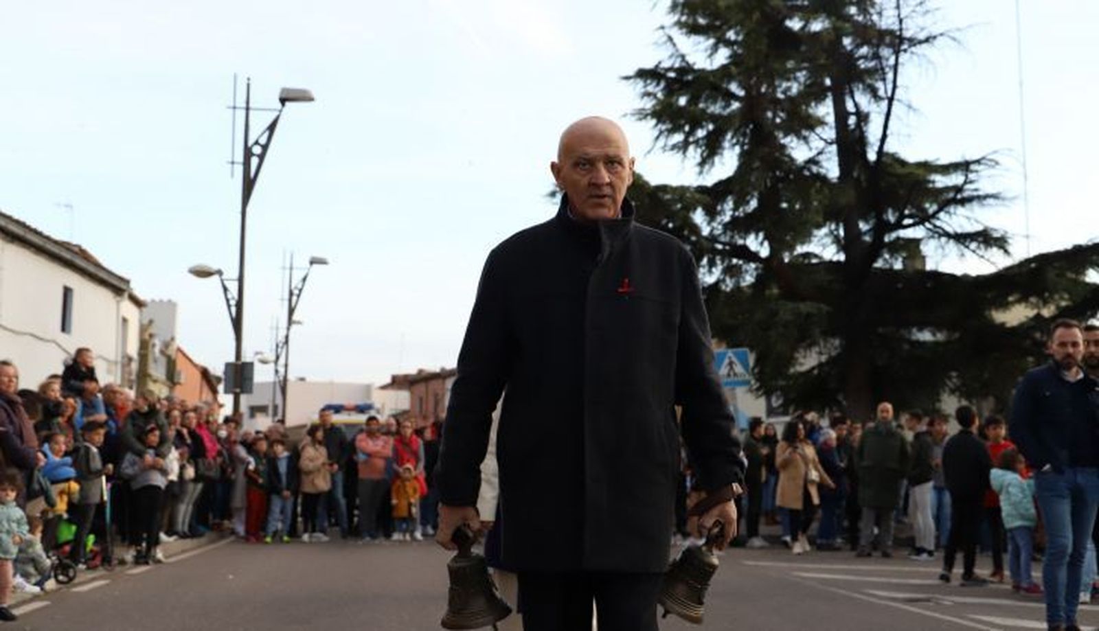 Nicanor Fernández en el traslado del Nazareno de San Frontis, una de sus últimos actos públicos