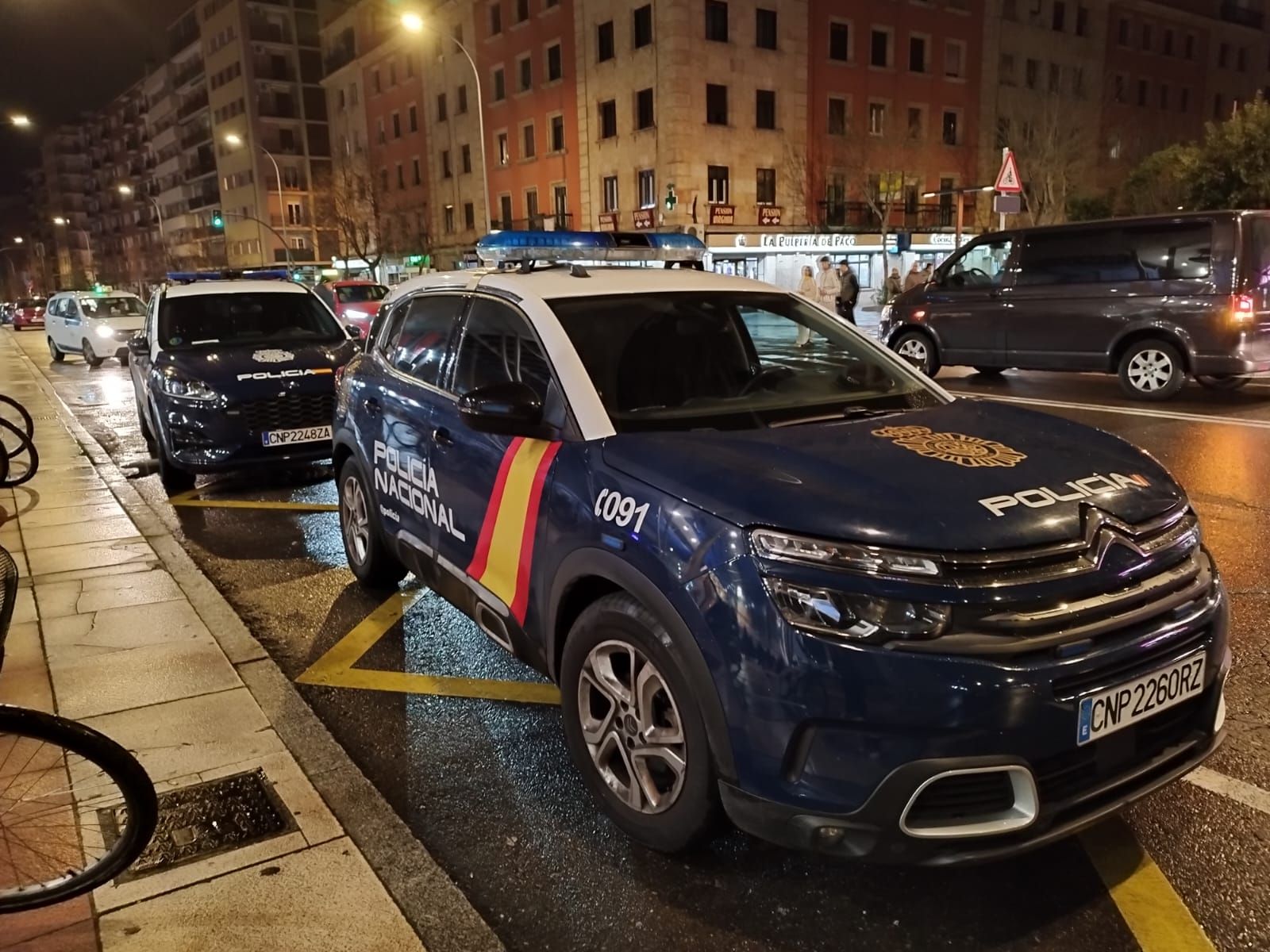 Policía Nacional en el paseo de la Estación. Foto de archivo