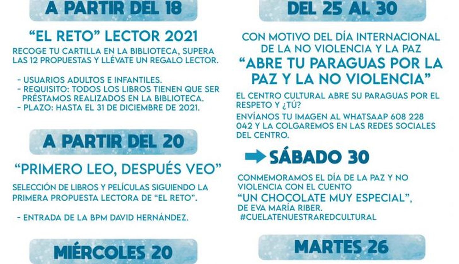 Agenda cultural de Guijuelo para enero