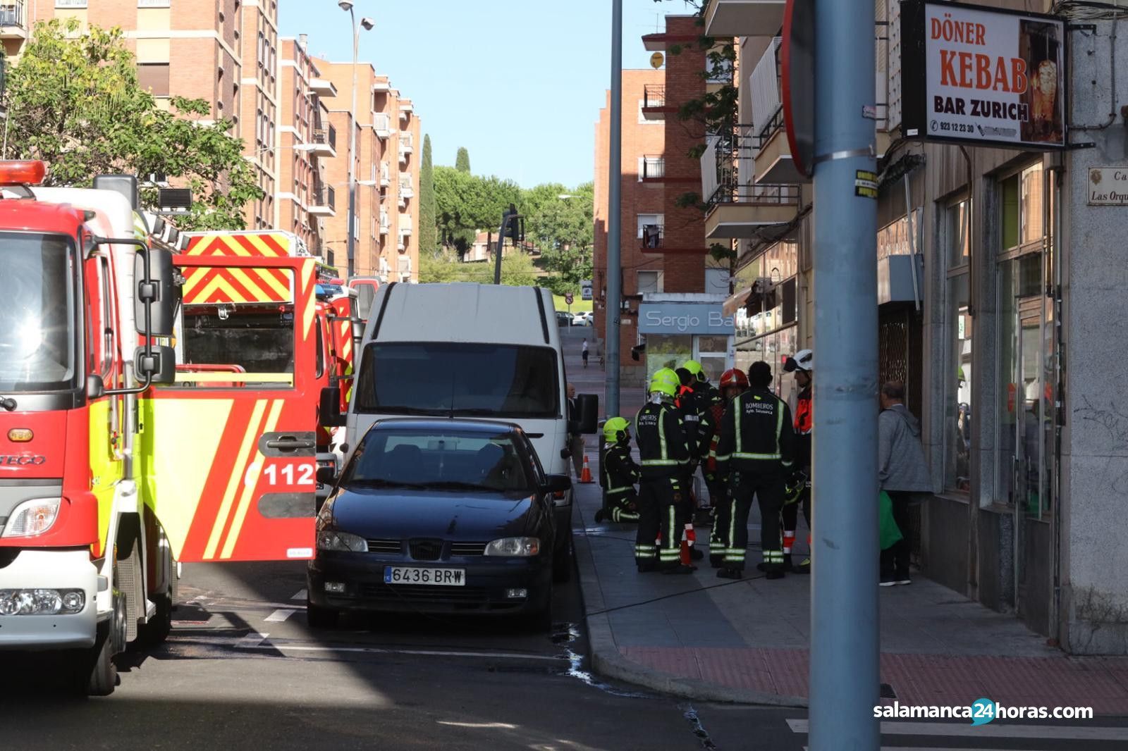 Bomberos en la calle Los Tilos (1)