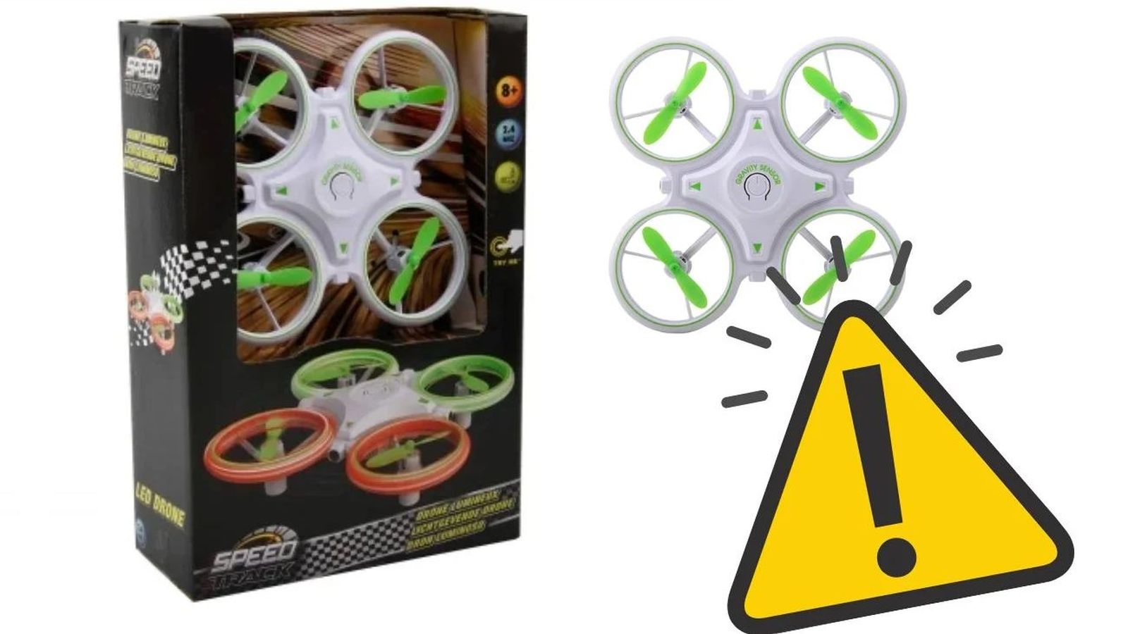 Mini dron con un exceso de calentamiento en su batería