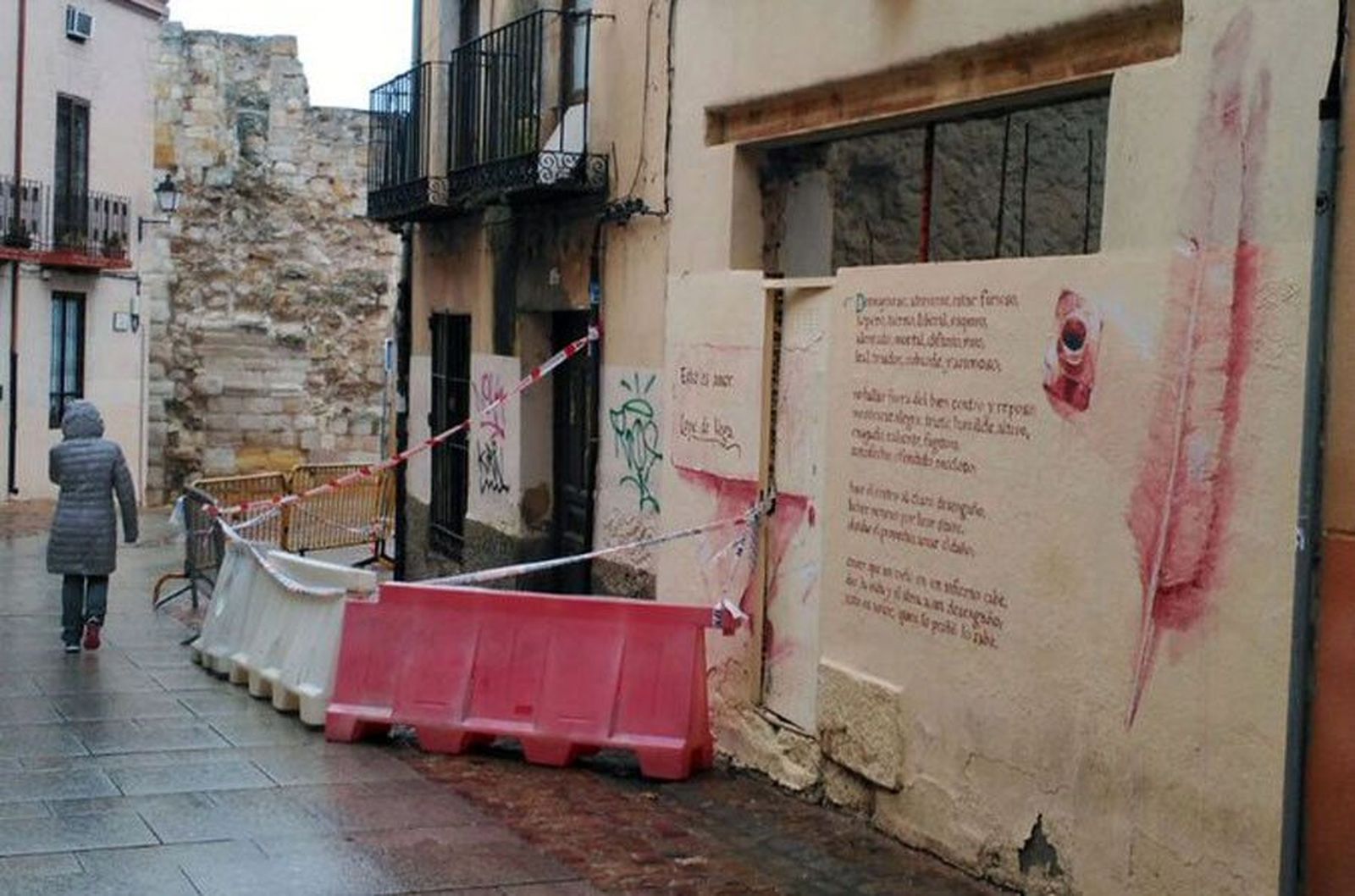 Inmueble afectado en la rúa de los Notarios