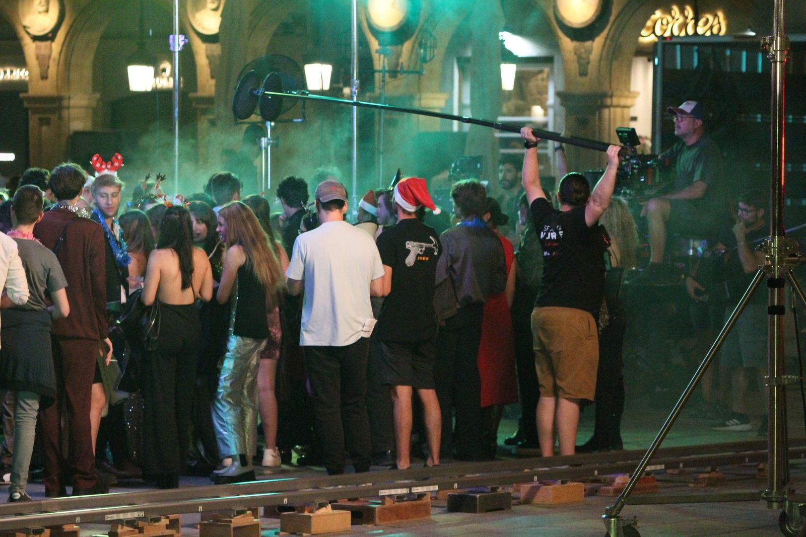 Rodaje de una serie en la Plaza Mayor.