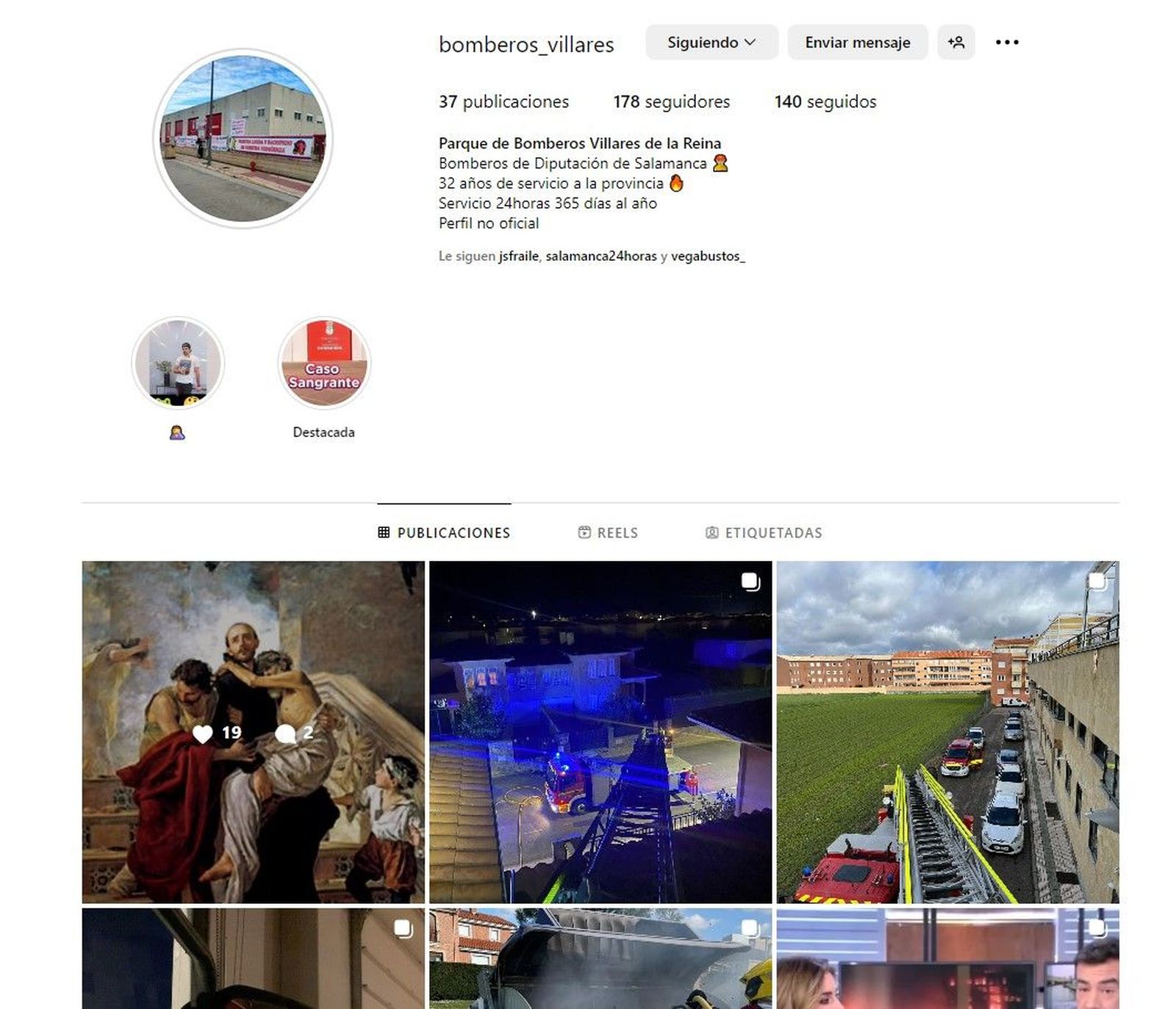 Instagram bomberos villares