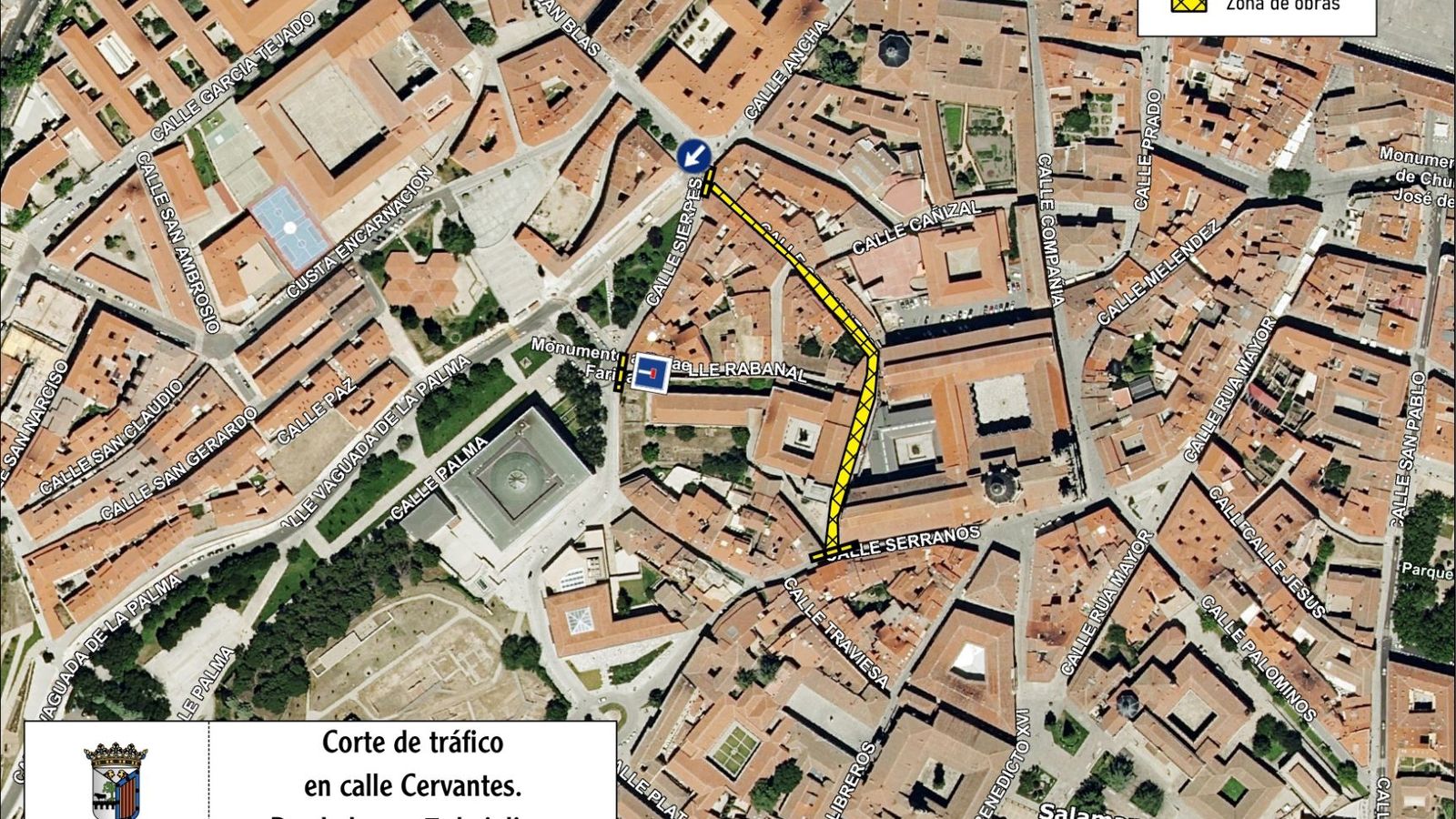 Corte de tráfico calle Cervantes