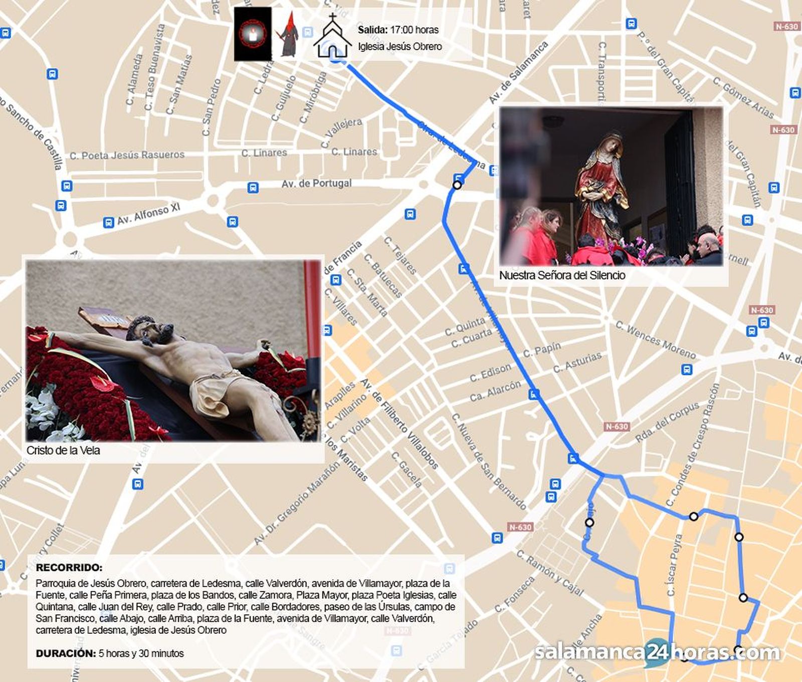 Recorrido de la Hermandad del silencio 2025