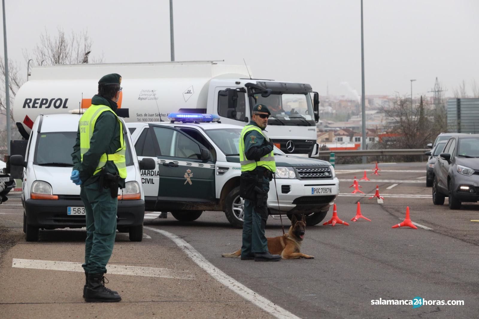 Un control de la Guardia Civil en Salamanca. Foto de archivo