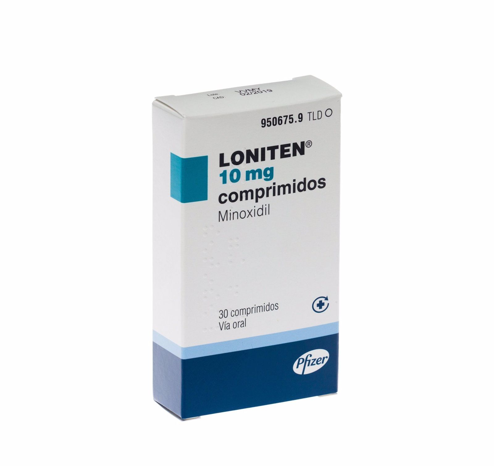 El medicamento contra la hipertensión grave 'Loniten 10 mg comprimidos, 30 comprimidos', de la compañía Pfizer. AEMPS Archivo