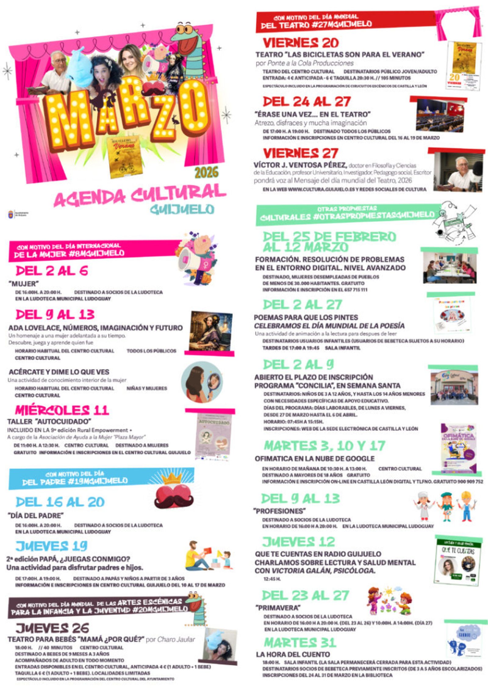 Agenda cultural de marzo en Guijuelo