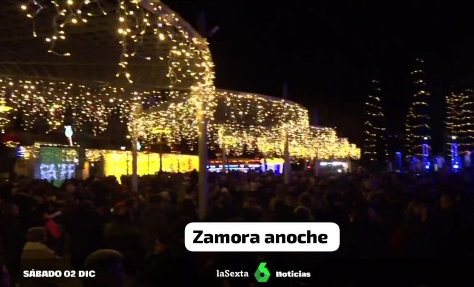 La televisión nacional se hace eco del encendido de la Plaza de los Sueños de Zamora.