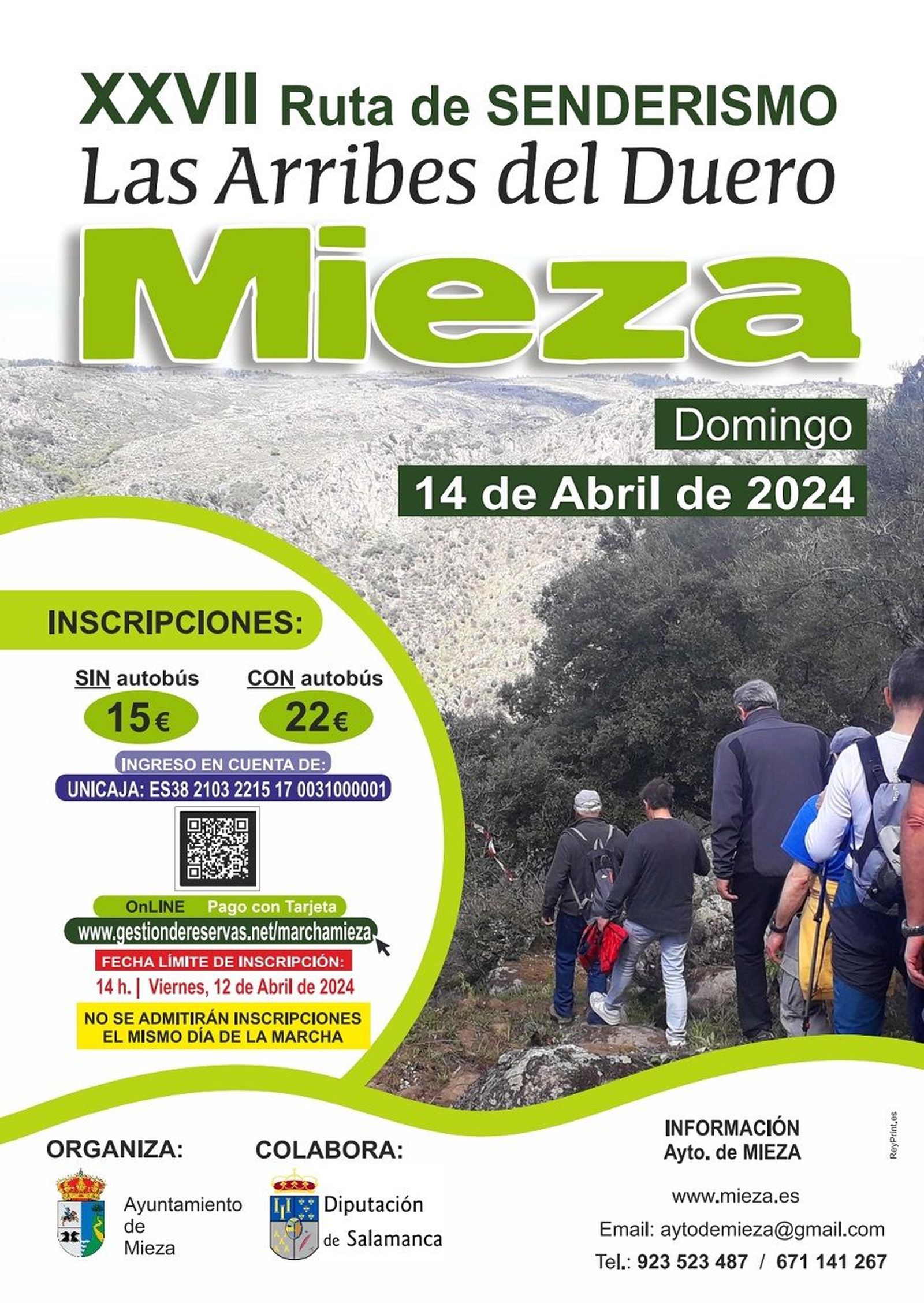 Cartel marcha senderismo Mieza 2024
