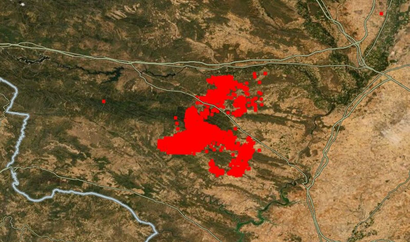 El incendio visto desde el espacio. NASA