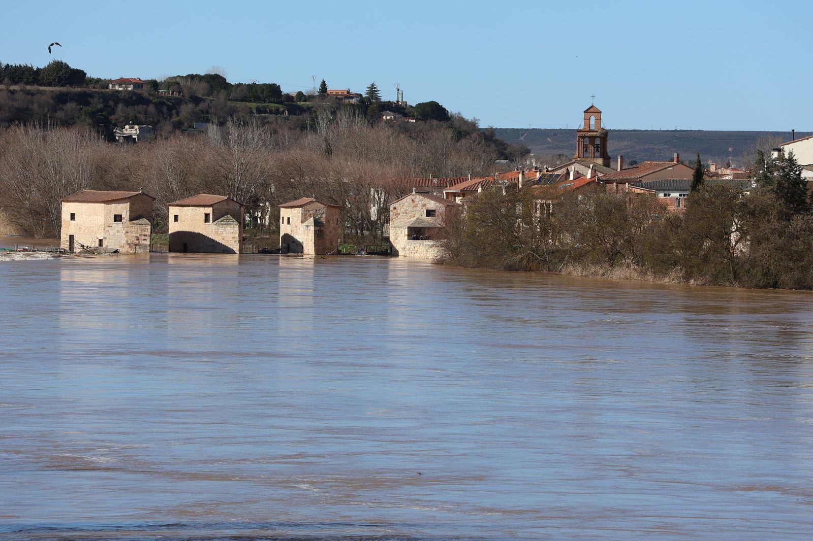 GALERÍA | El Duero muestra su fuerza con una importante crecida tras las lluvias