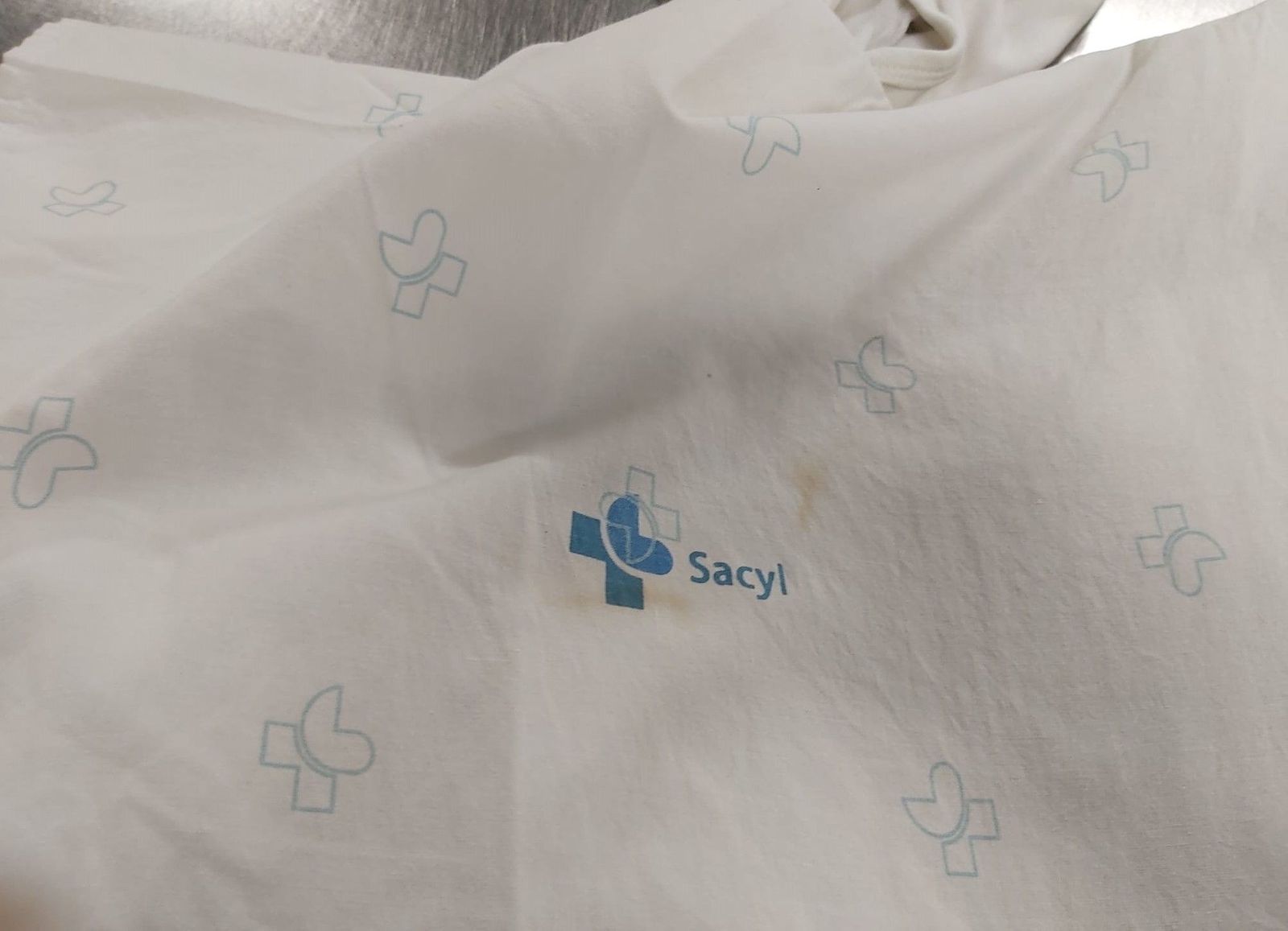 Ropa sucia que llega al Hospital de Salamanca desde la empresa encargada de la lavandería