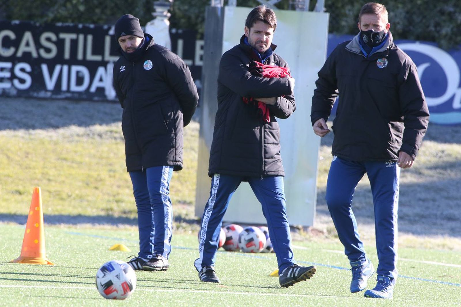 Lolo Escobar, en su primer entrenamiento con el Salamanca CF UDS.