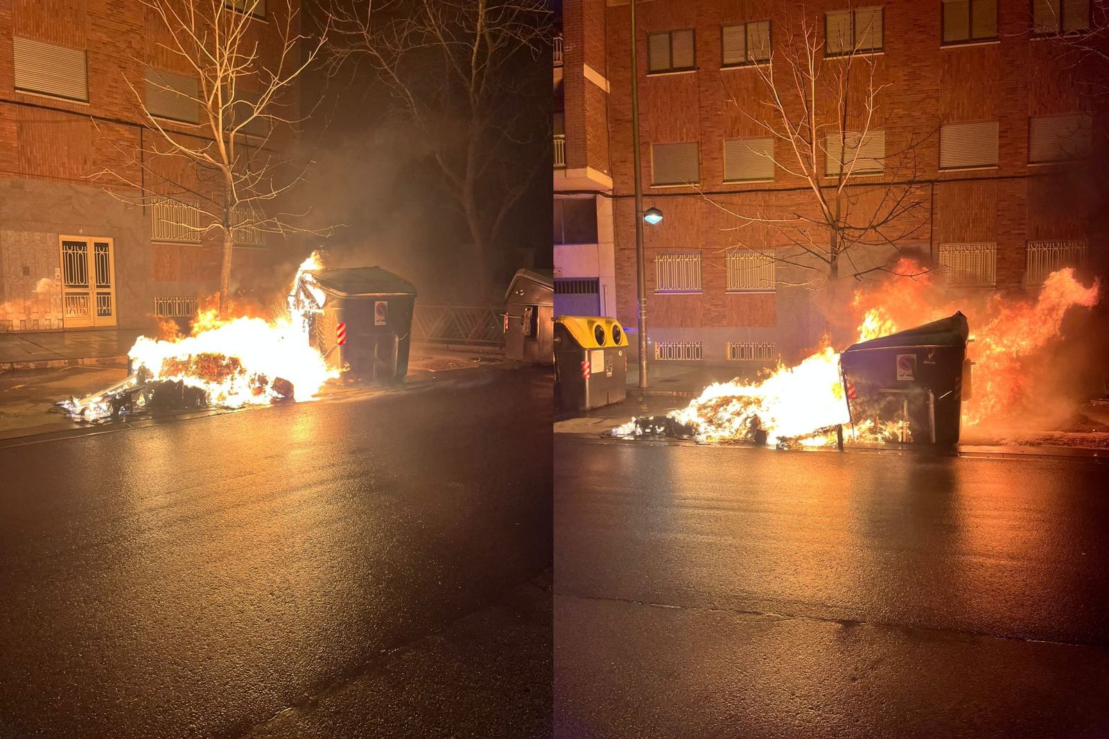 Incendio contenedor en Príncipe de Asturias