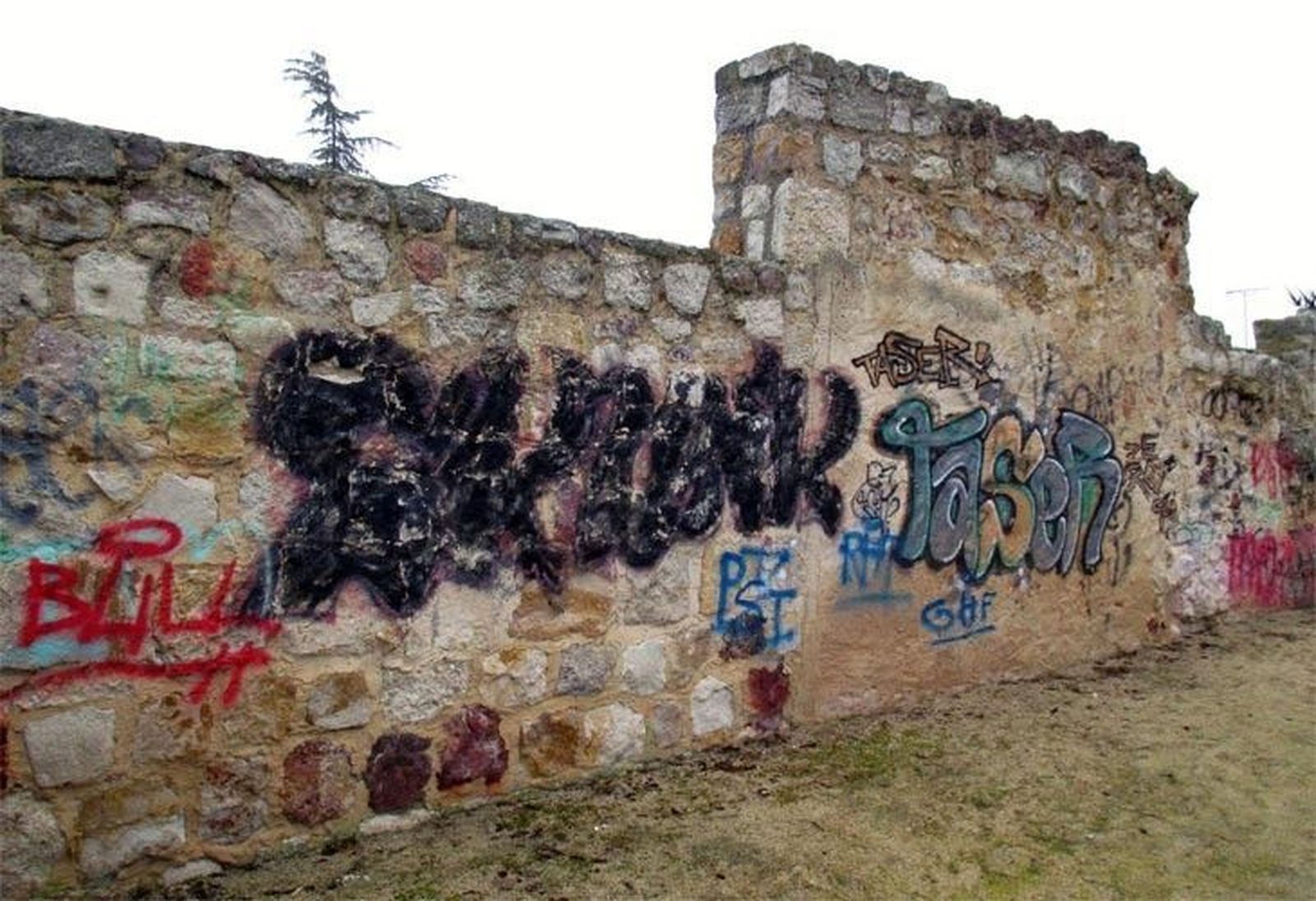 Los populares piden al Consistorio que elimine los grafitis de la Muralla de Zamora