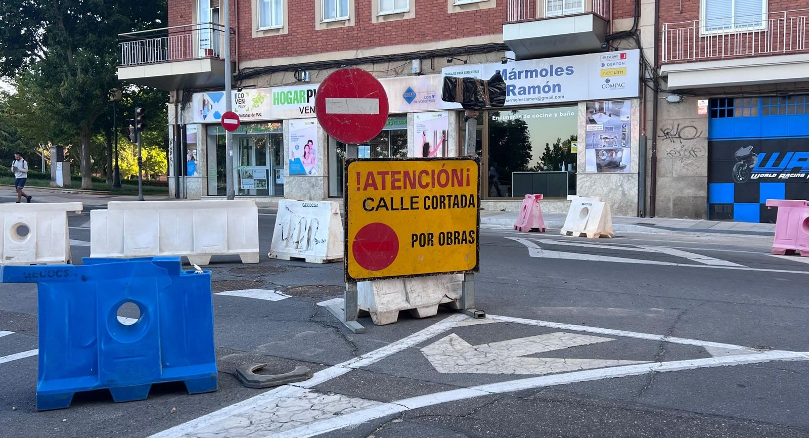 Cortes, obras en la carretera de Ledesma