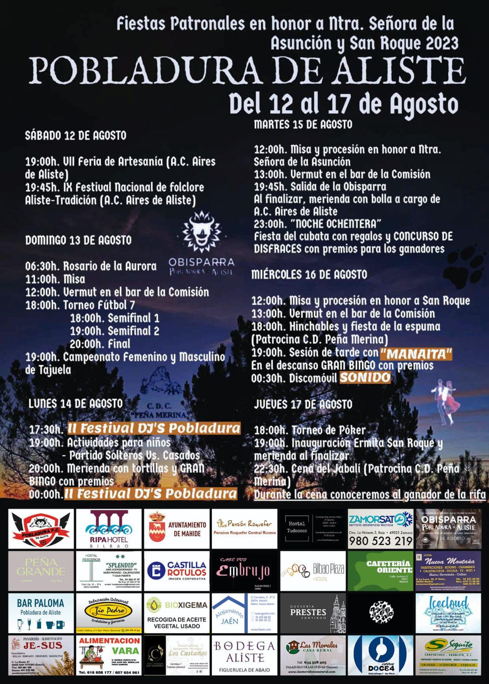 Cartel de fiestas de Pobladura de Aliste
