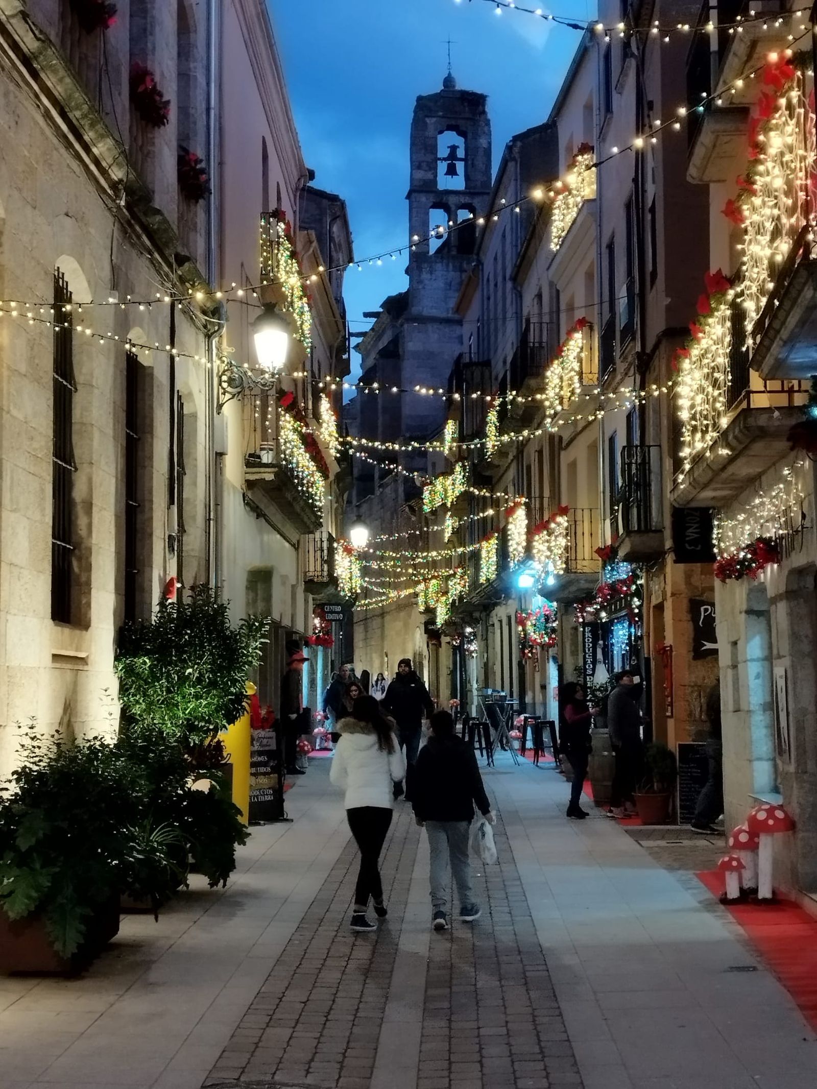 Las calles de Ciudad Rodrigo se llenan de luz y decoraciones artesanales estos días