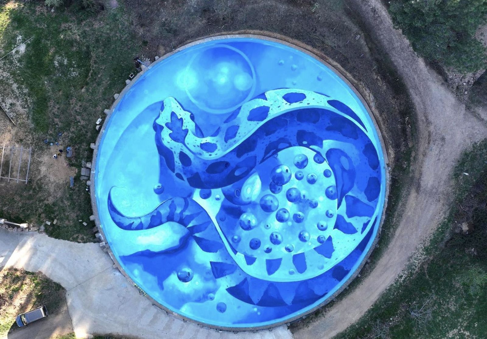 "Tritón Miguelón" Obra nominada a  Mejor Mural del Mundo 2023 del artista  sea162 Foto de Street