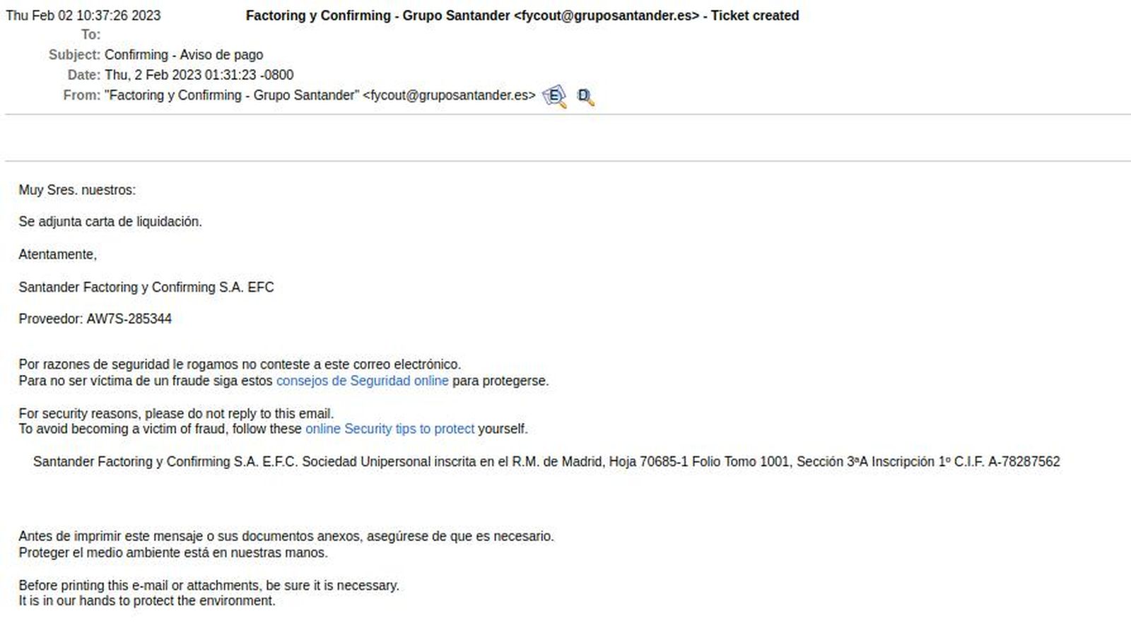 Facturas falsas de BBVA y Banco Santander. Foto @guardiacivil