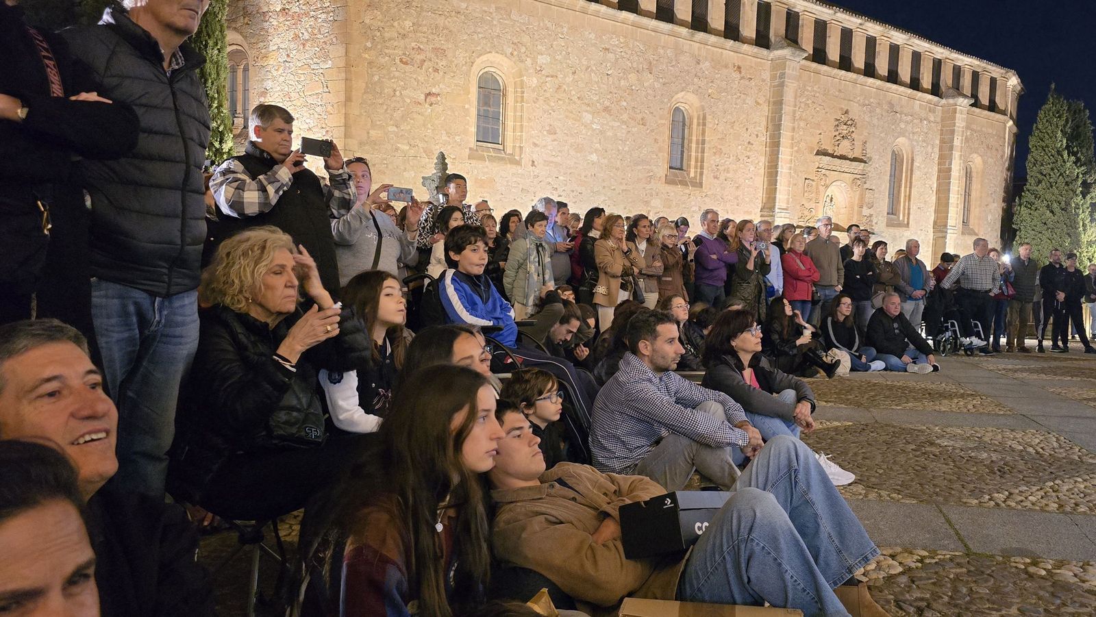 Videomapping en la fachada de la iglesia de San Esteban por la conmemoracion de el V Centenario de la Escuela de Salamanca