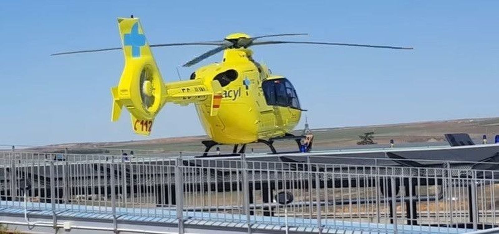 Trasladado en helicóptero un herido al Hospital de Salamanca