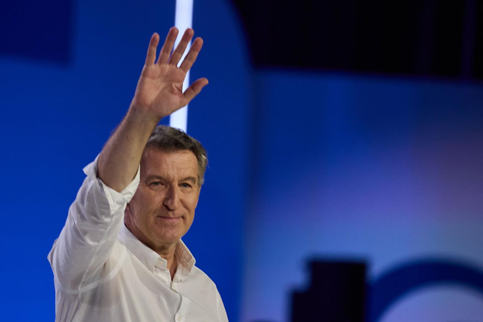 El presidente del PP, Alberto Núñez Feijóo, durante la segunda jornada del XXI Congreso Nacional del Partido Popular, a 5 de julio de 2025, en Madrid (España)