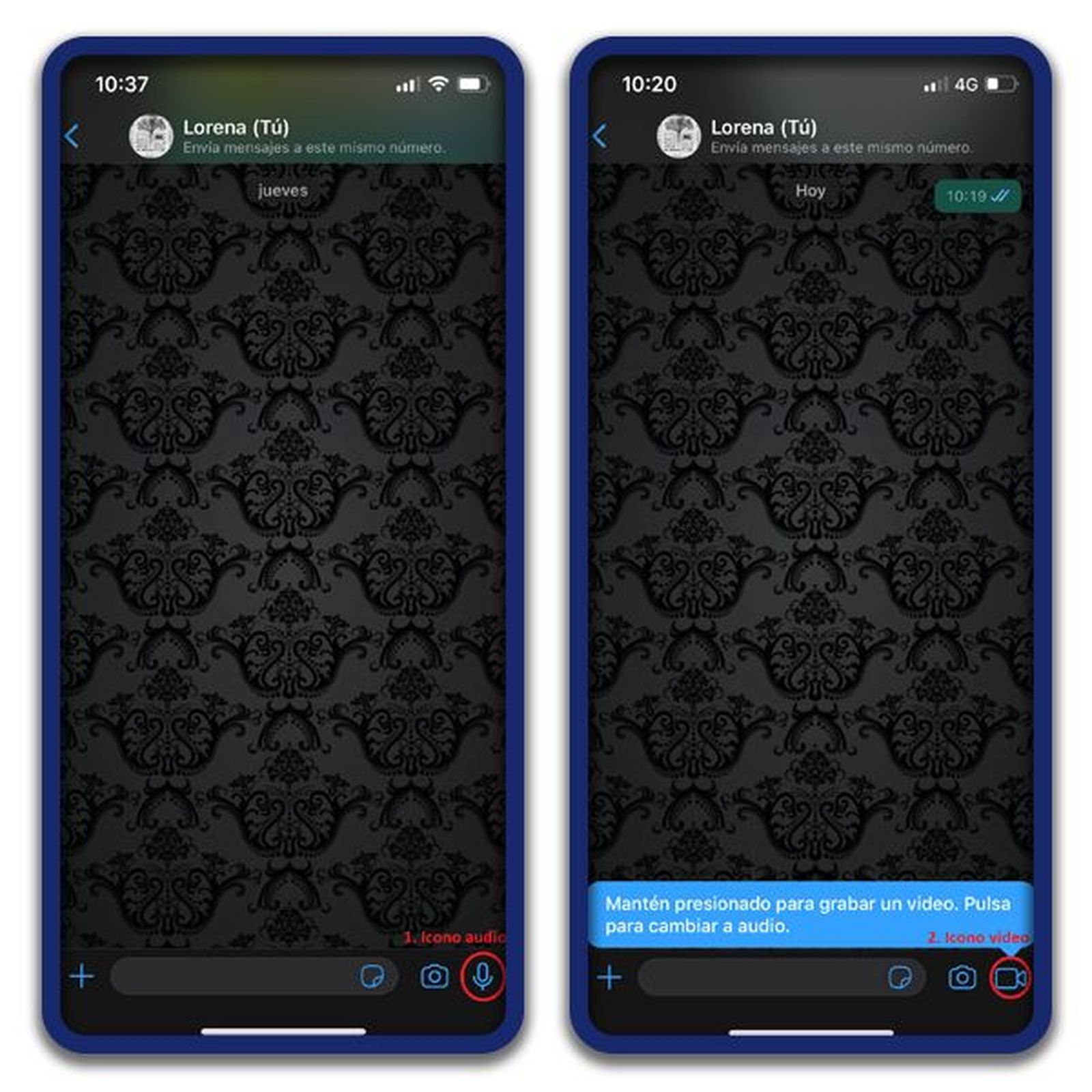 Imagen del nuevo modelo de mensajes en la aplicaicón