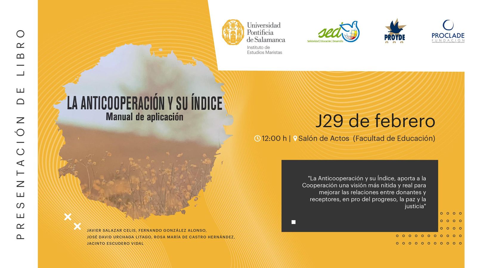 Presentación del libro 'La anticooperación y su índice. Manual de aplicación' en la UPSA