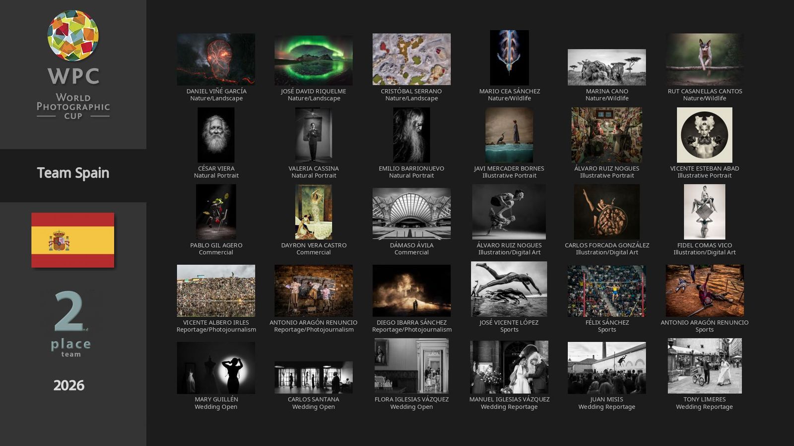 Equipo español en el Campeonato Mundial de Fotografía