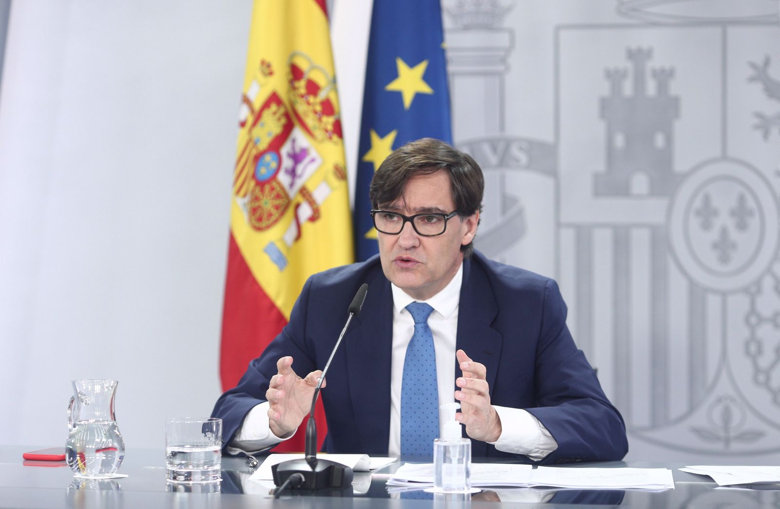 El ministro de Sanidad, Salvador Illa, comparece en rueda de prensa para actualizar información sobre la estrategia de vacunación, en Moncloa, Madrid (España), a 27 de noviembre de 2020.