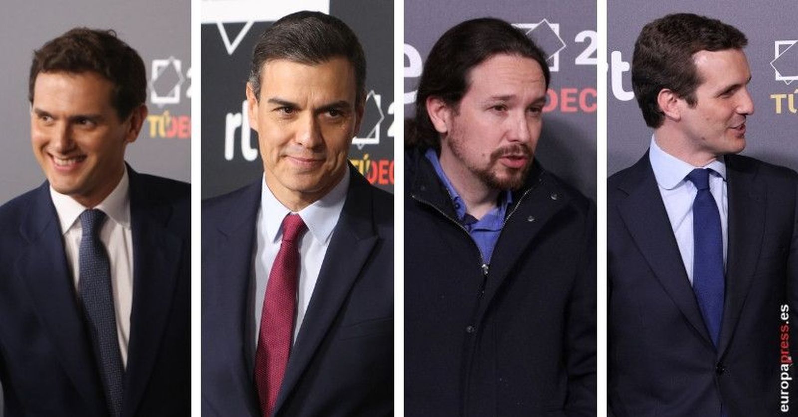 Sánchez, Casado, Iglesias y Rivera llegan al debate de RTVE