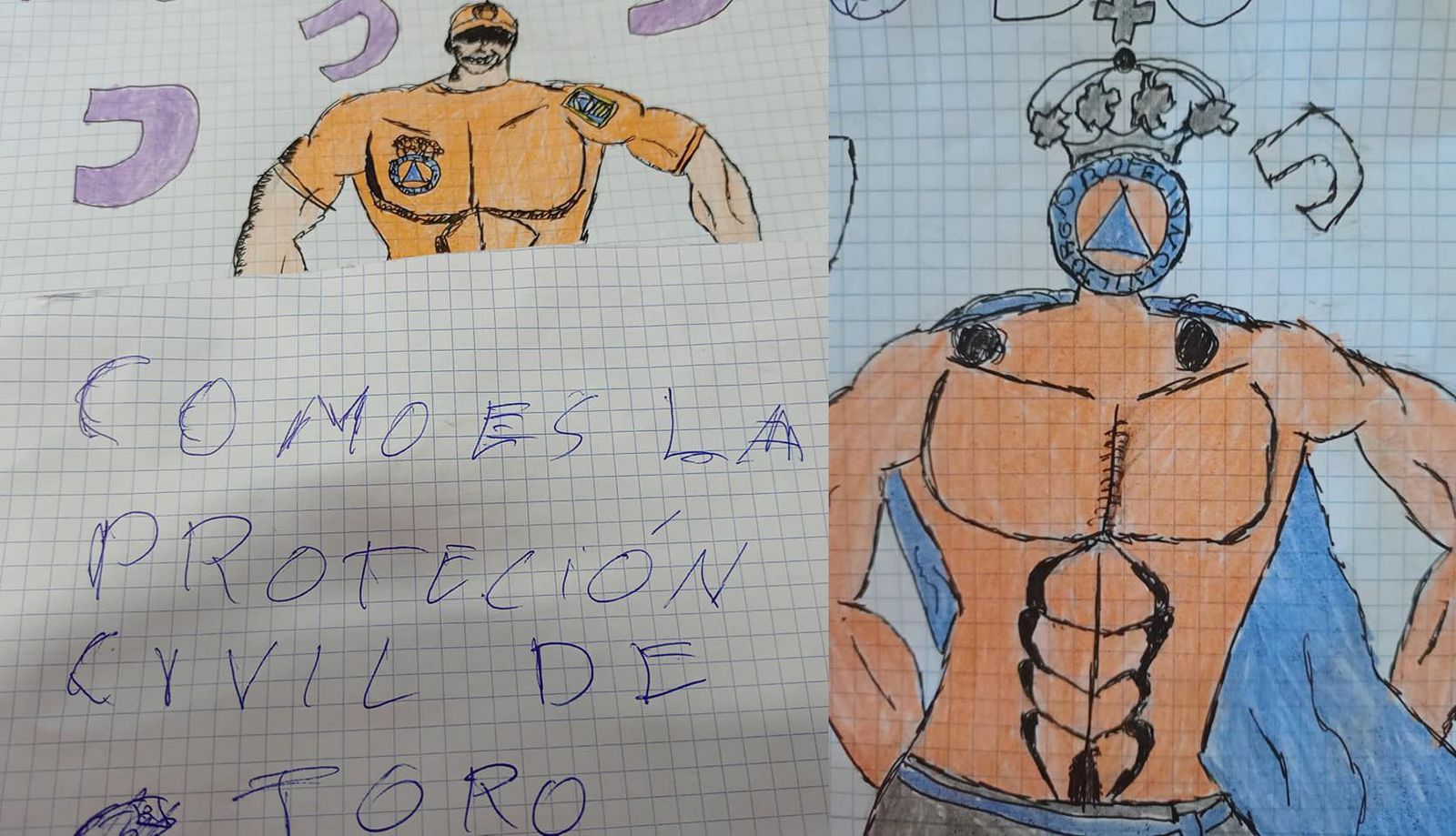 Dibujo de un niño sobre Protección Civil de Toro