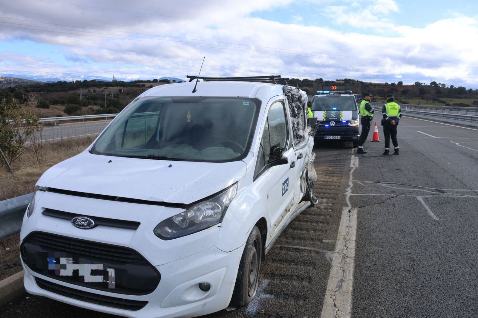 Accidente entre un camión y una furgoneta en Guijuelo
