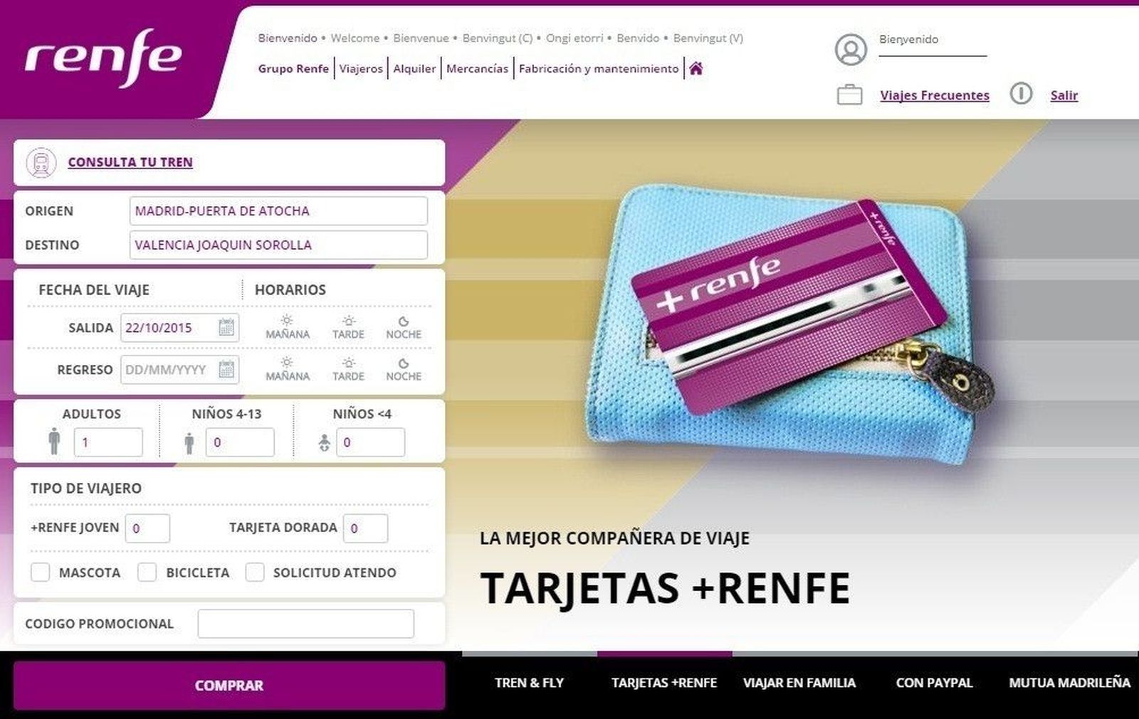 Renfe renueva su página web y lanza la venta en tres pasos. Archivo.