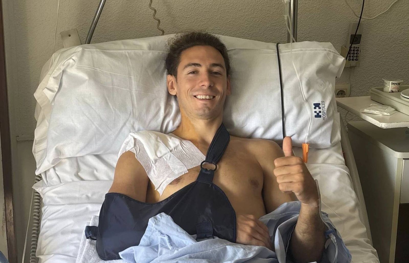 Aarón Piñán, en el hospital