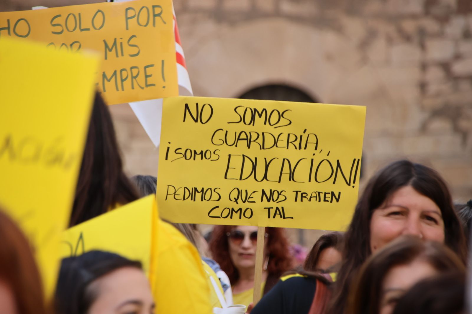 Concentración en la huelga de Educación Infantil
